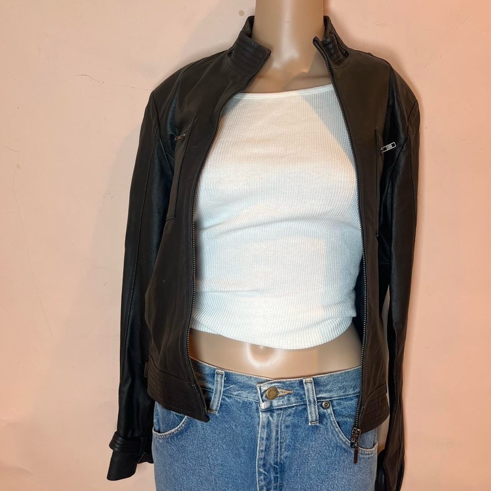 genuine leather moto jacket